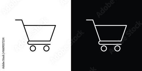 Shopping trolley icon. Signs and symbols for mobile app, UI, UX