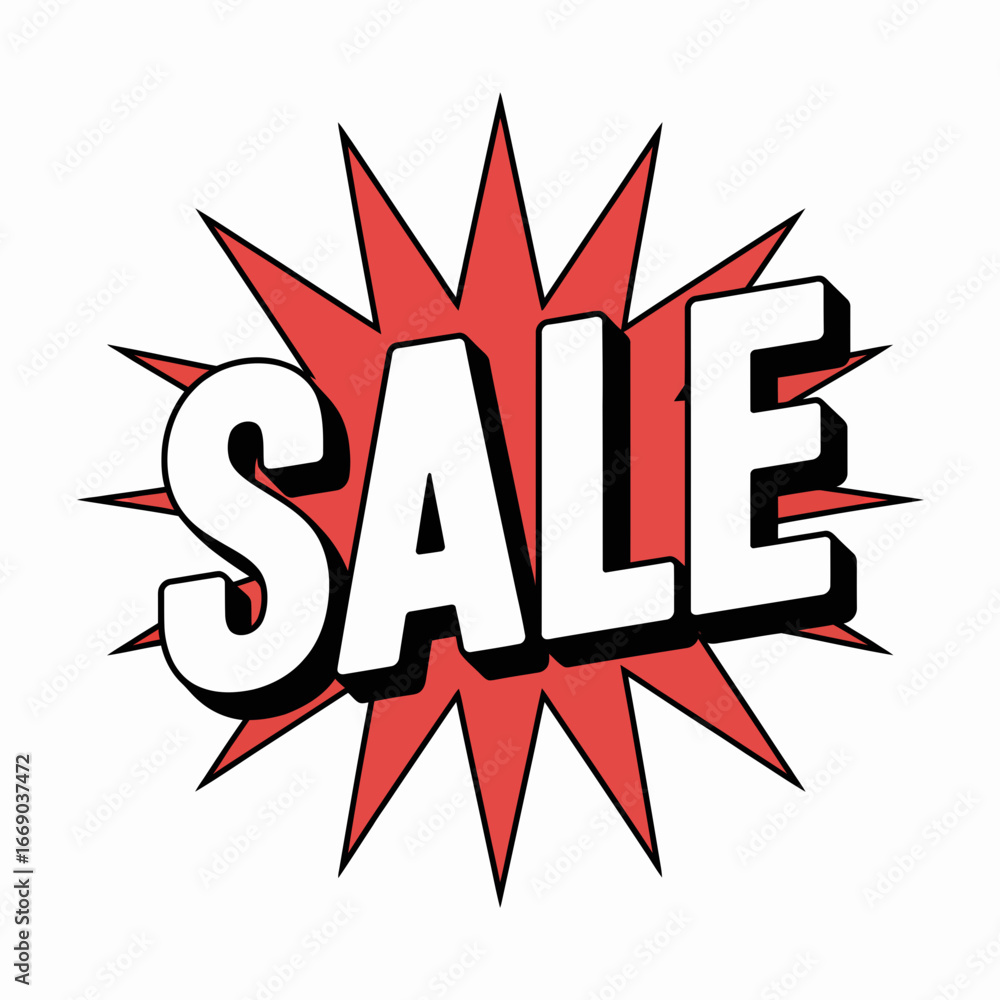 Fototapeta premium Vector art of sale burst, perfect for advertising campaigns and special offers in your store