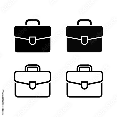 Vector art of set of briefcase icons for business and finance