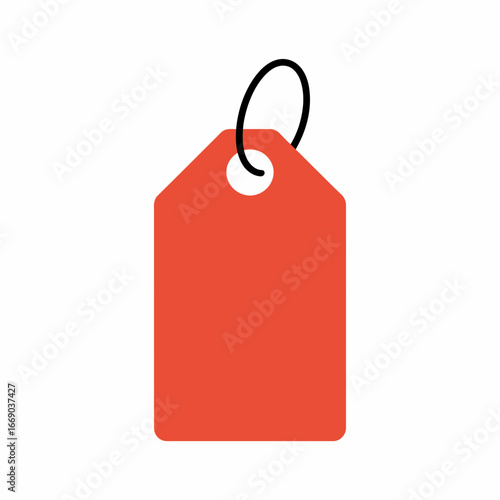 Vector art of simple red tag with string, , for pricing or labeling
