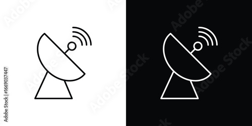 Satellite dish icon. Signs and symbols for mobile app, UI, UX