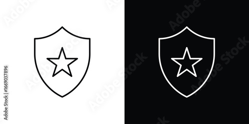Police badge icon. Signs and symbols for mobile app, UI, UX