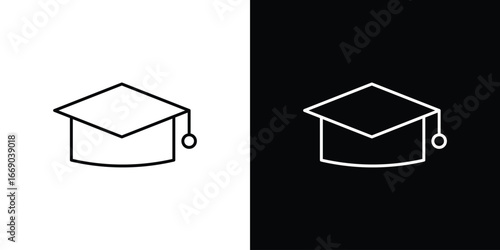Graduation cap icon. Signs and symbols for mobile app, UI, UX