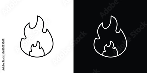 Fire icon. Signs and symbols for mobile app, UI, UX
