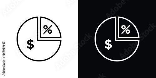 Dividend icon. Signs and symbols for mobile app, UI, UX