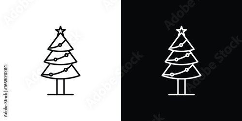Christmas tree icon. Signs and symbols for mobile app, UI, UX