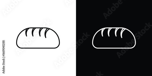 Bread loaf icon. Signs and symbols for mobile app, UI, UX