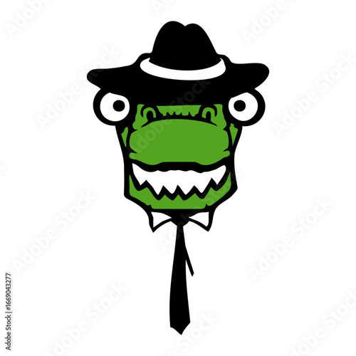 Mr. T-Rex Tyrannosaurus Sir Gentleman Hat Tie Suit Gangster