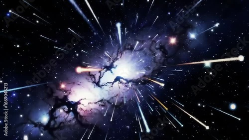 High-Speed Space Travel Through Stars, Nebulas, and Planets in Infinite Cosmos