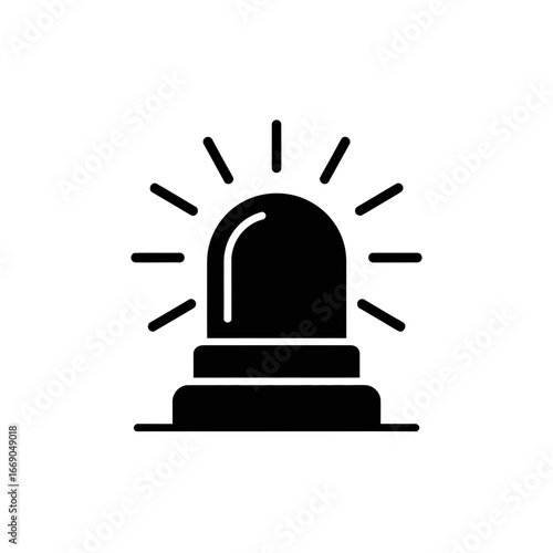 Vector art of emergency siren icon flashing bright light to warn of danger and call for assistance