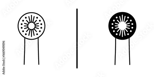Dental Plaque Detector Tablet Black and White Vector Icon

