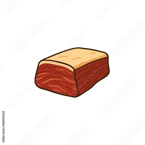 Beef Brisket Isolated on White Background