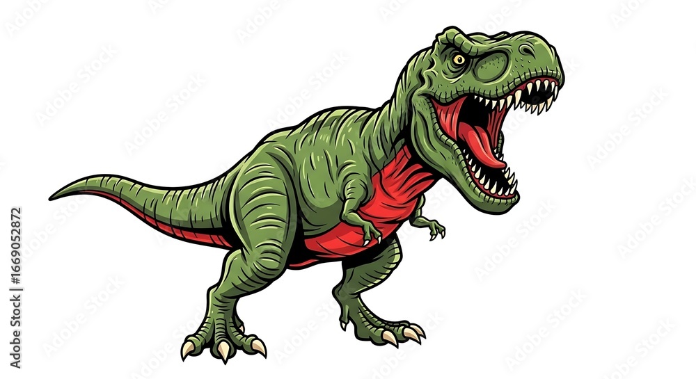 Fototapeta premium A ferocious illustration of a Tyrannosaurus Rex.