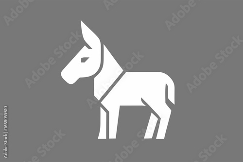 Geometric Donkey Illustration on Gray Background