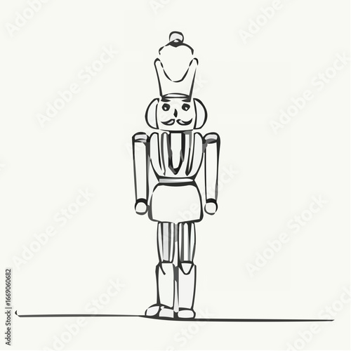 Nutcracker figurine illustration as an icon representing Christmas  