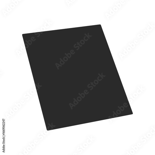 Blank black book cover with angled orientation