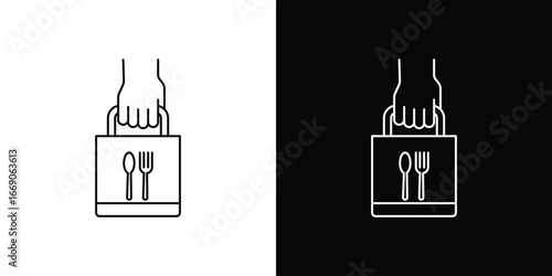 Take away food icon. Simple element illustration.