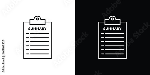 Summary icon. Simple element illustration.
