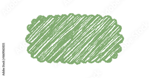 Groovy crayon rectangle border in retro hand style. Chalk frame with scallop edge and soft green shading. Graphic background adds y2k sketch accent for artistic projects.