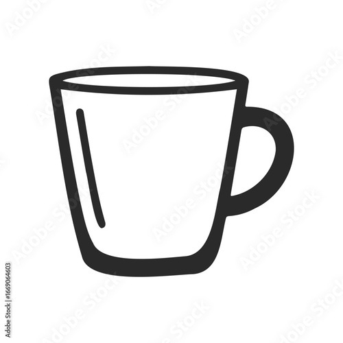 Simple black and white coffee mug icon