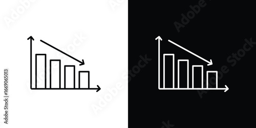 Reduction chart icon. Simple element illustration.