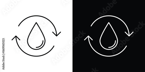 Recycle water icon. Simple element illustration.