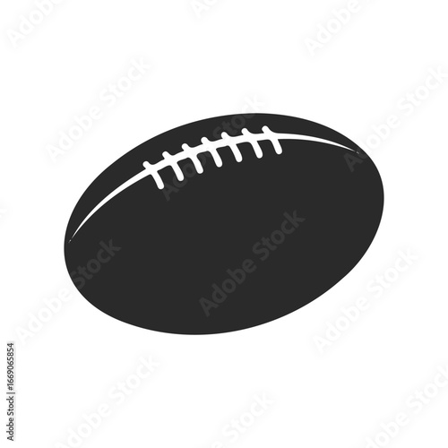 Minimalist black and white american football design on white background