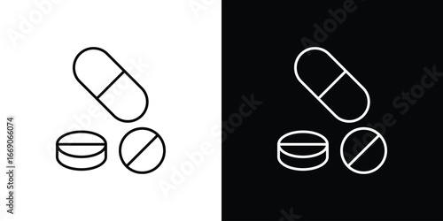 Medicine pills icon. Simple element illustration.