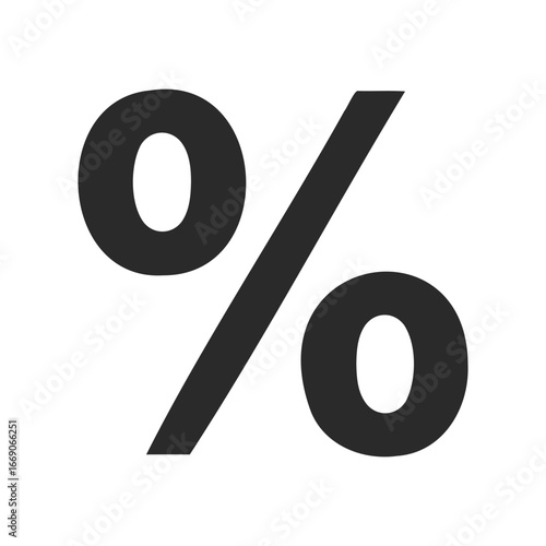 Bold black percentage symbol on white background