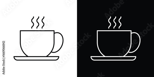 Hot coffee cup icon. Simple element illustration.