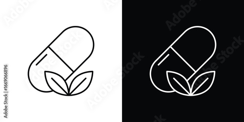Herbal capsule icon. Simple element illustration.