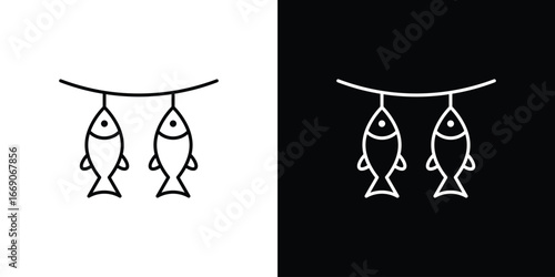 Dried fish icon. Simple element illustration.