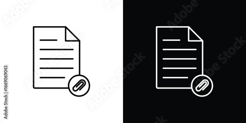 Attach document icon. Simple element illustration.