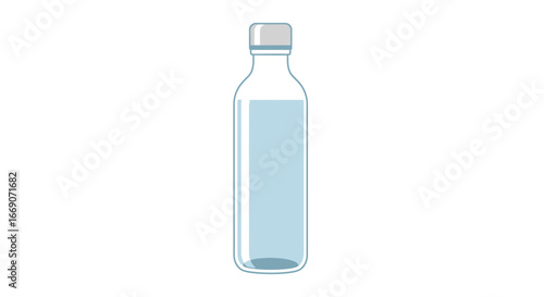 A Clean Illustration of a Water Bottle Ready for Hydration Needs