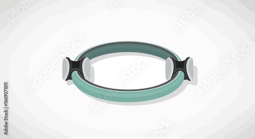 Conceptual illustration of a sleek water hose with neutral gray fittings