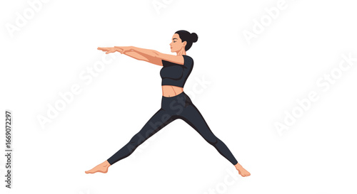Serene female silhouette performing stretching exercise for wellness routine
