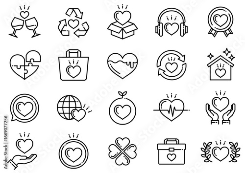 ハートマークアイコン01　Heart icons