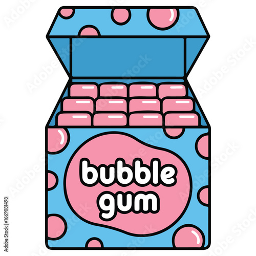 Chewing gum blister pack paper box vector isolated illustration