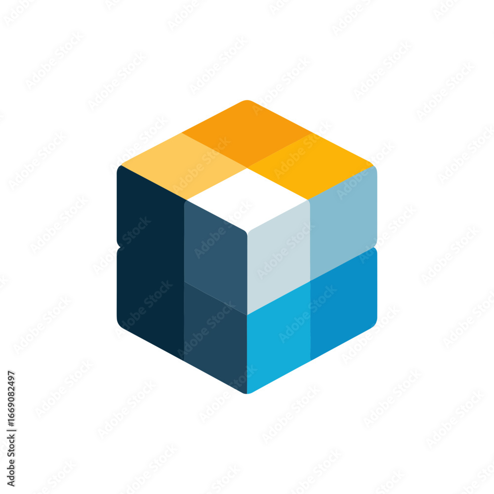 Fototapeta premium cube logo flat icon