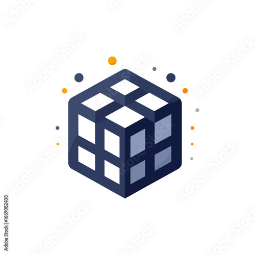 cube logo flat icon