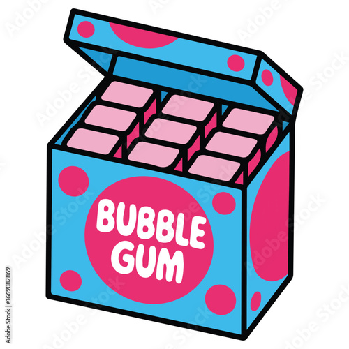 Gum pads in plastic blister packaging flat vector cartoon style