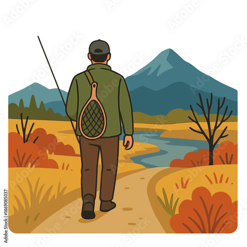 A man is fly fishing on the San Juan river during the winter
