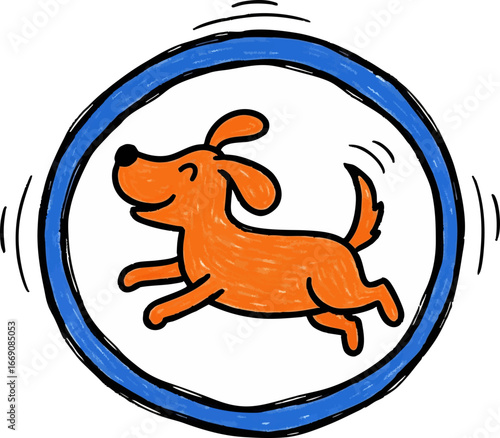 Dog Jumping Through a Colorful Crayon Hula Hoop