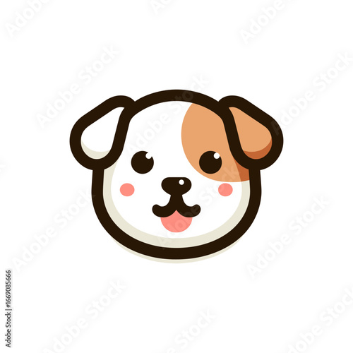 Cute cartoon dog face icon logo