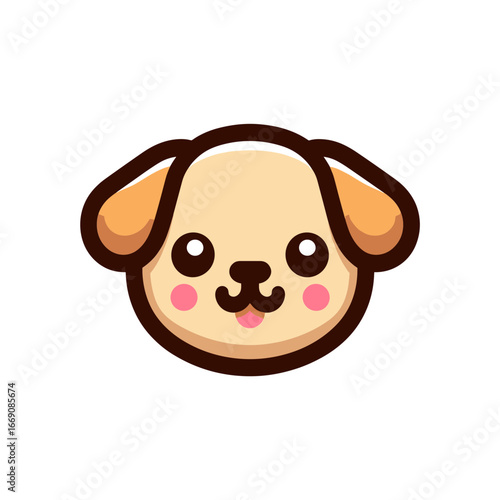 Cute cartoon dog face icon logo