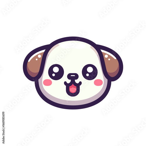 Cute cartoon dog face icon logo