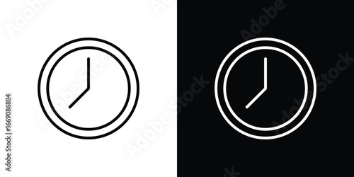 Time clock icon. Simple Minimal Pictogram. Vector