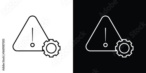 Technical warning icon. Simple Minimal Pictogram. Vector