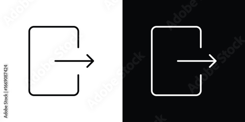 Sign out icon. Simple Minimal Pictogram. Vector