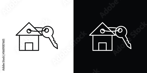 Selling or rent home icon. Simple Minimal Pictogram. Vector